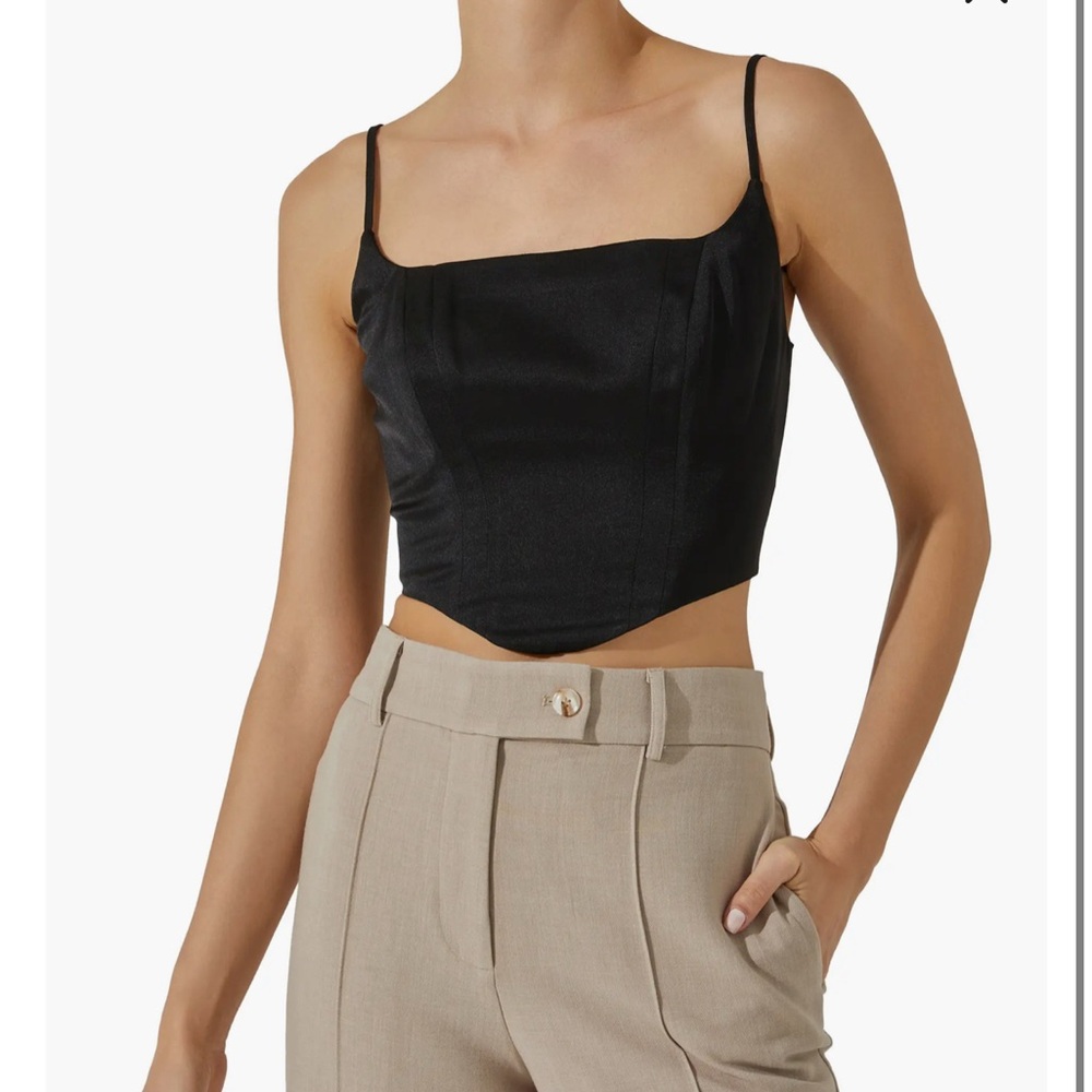 Satin Corset Black Women's Top